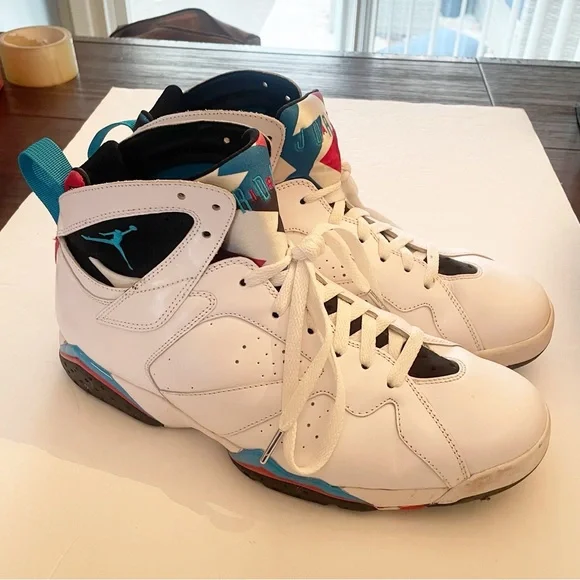 Jordan 7 Size 11 Retro Orion 2011 White & Blue 304775 105 Mid Top Sneakers Mens - Picture 2 of 8
